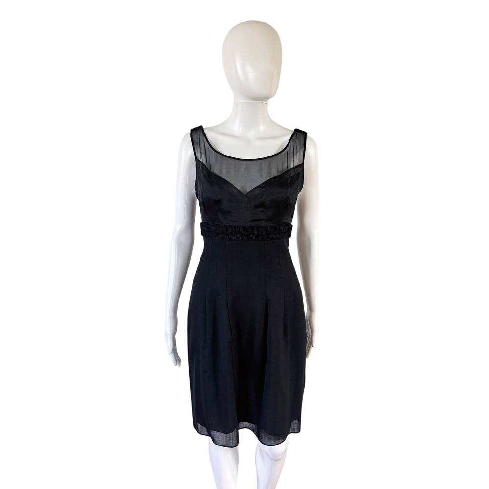 Christian Lacroix Black Empire Waist Sheath Y2K Cocktail Dress 38 4